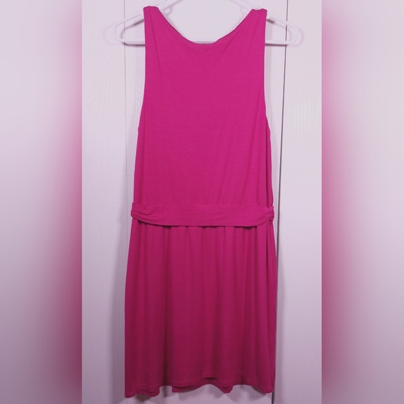 Theory Jaysa K Sulla Cowl Neck Stretch Knit Dress Size Medium Fuchsia Vintage - Picture 8 of 9